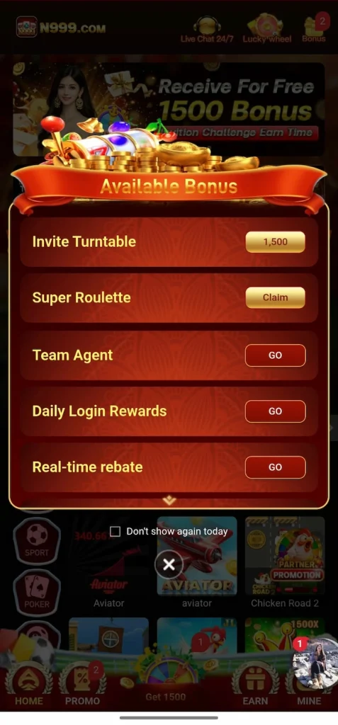 N999 Daily Rewards