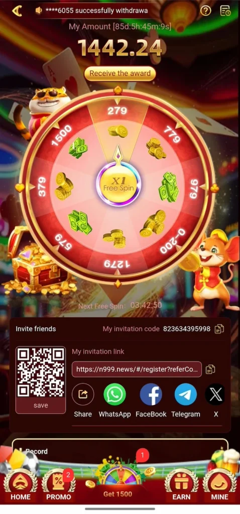 N999 Spin Rewards